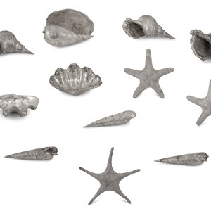 A Collection of Silvered Cast Metal