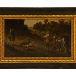 Dutch School Circa 1630 Hunting 3491c3