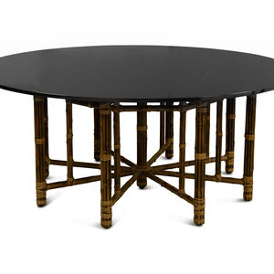 A McGuire Leather-Wrapped Bamboo Dining
