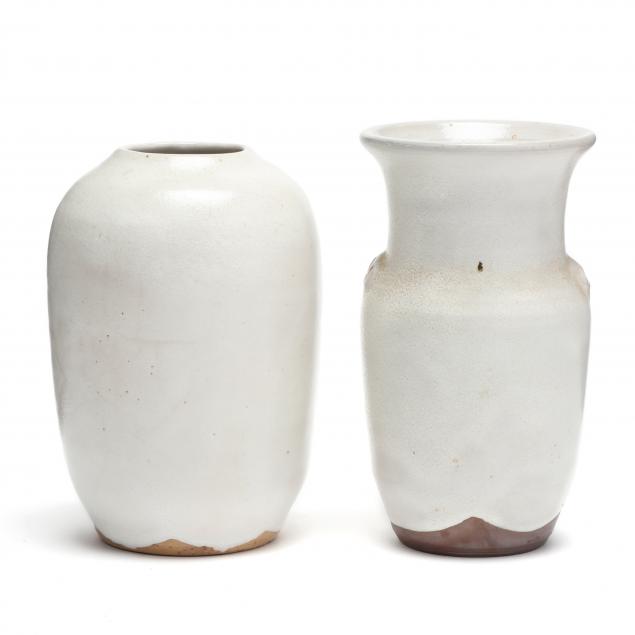 TWO VASES CHINESE WHITE, BEN OWEN MASTER