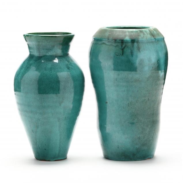 TWO TALL VASES SUNSET MOUNTAIN 34924a