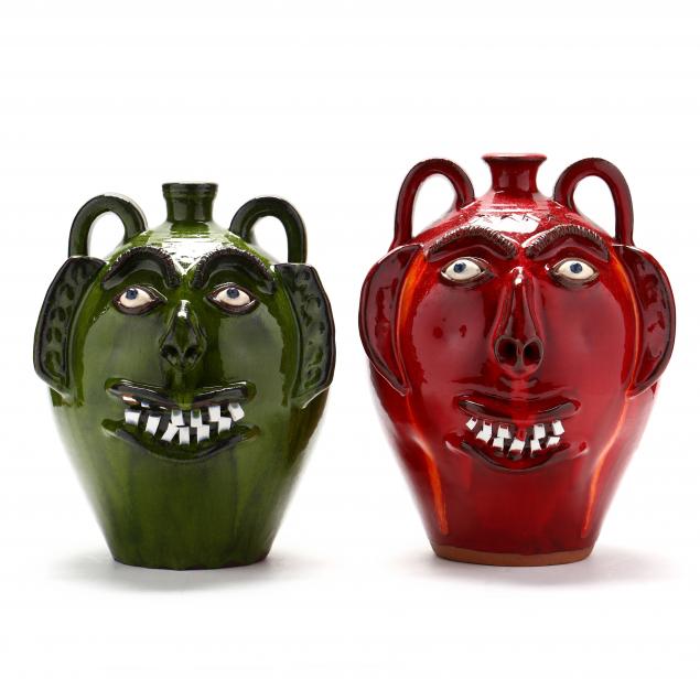 TWO FACE JUGS, A.V. SMITH (SANFORD,