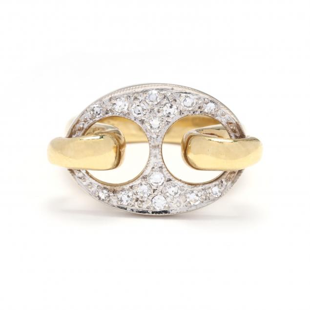 BI COLOR GOLD AND DIAMOND RING  34928c