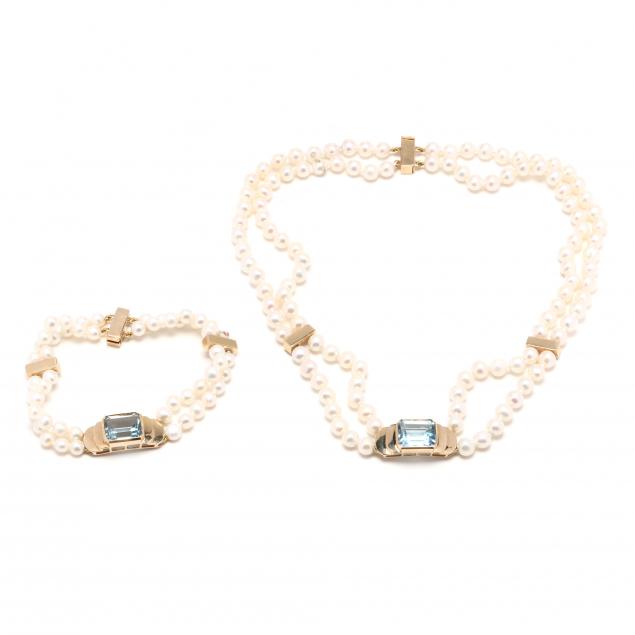 GOLD PEARL AND GEM SET SUITE 3492c9