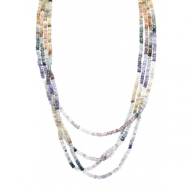 MULTI STRAND GEMSTONE BEAD NECKLACE 3492c1