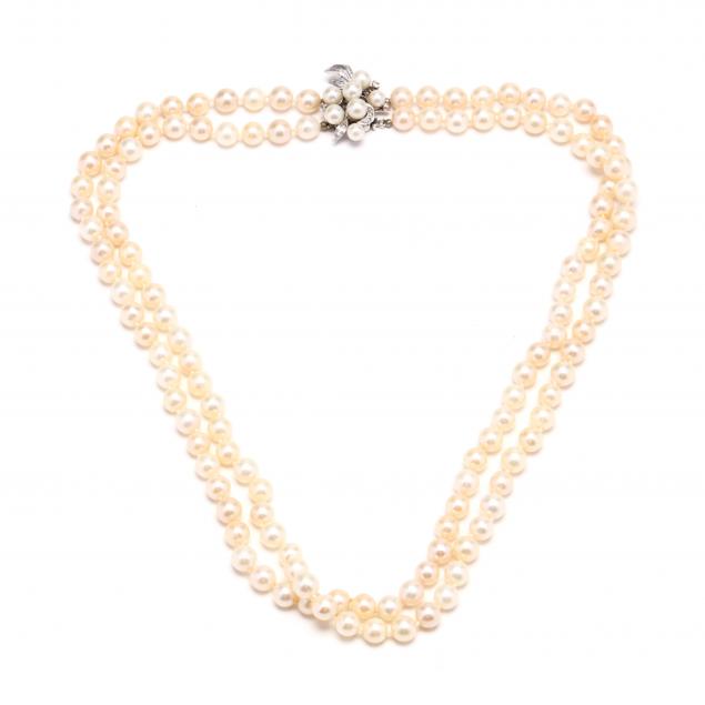 DOUBLE STRAND PEARL NECKLACE WITH 3492c3