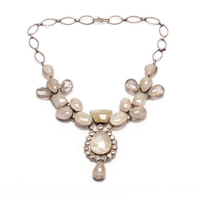 SILVER AND GEM SET NECKLACE Necklace 34930a