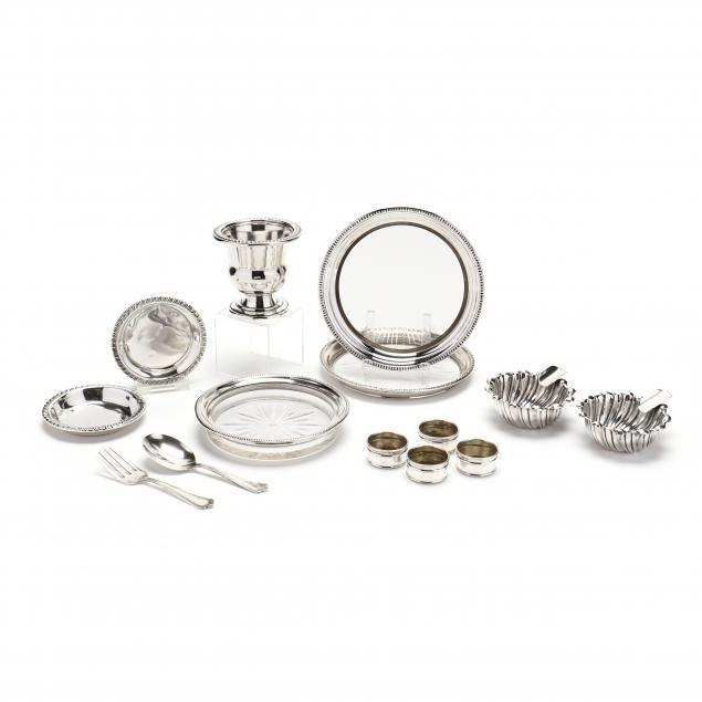 A GROUPING OF STERLING SILVER TABLE