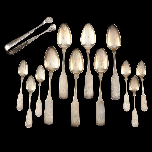 A GROUP OF COIN SILVER FLATWARE  349336