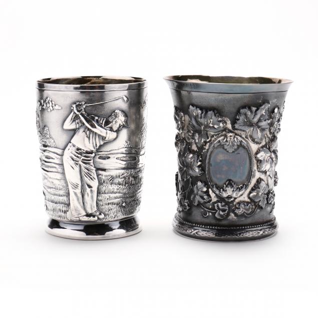 TWO REPOUSS STERLING SILVER CUPS  349362