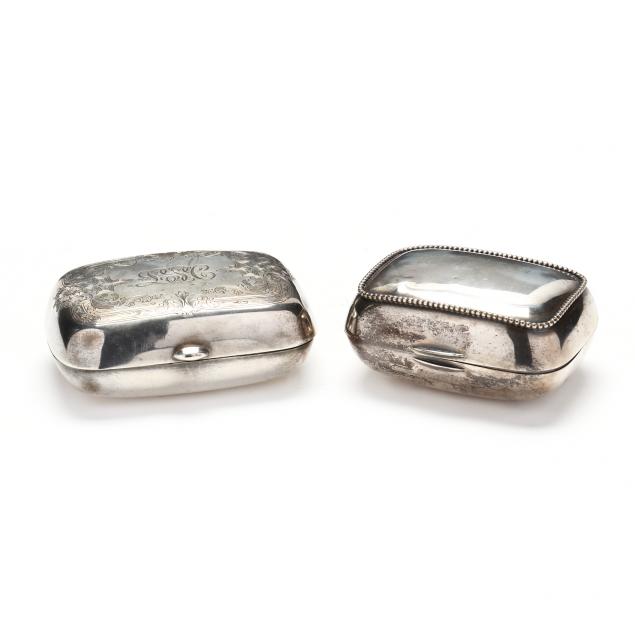 TWO STERLING SILVER SOAP BOXES 349377
