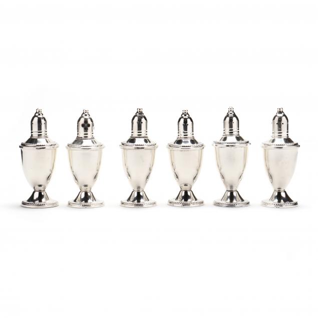 SIX STERLING SILVER SHAKERS BY 34938f