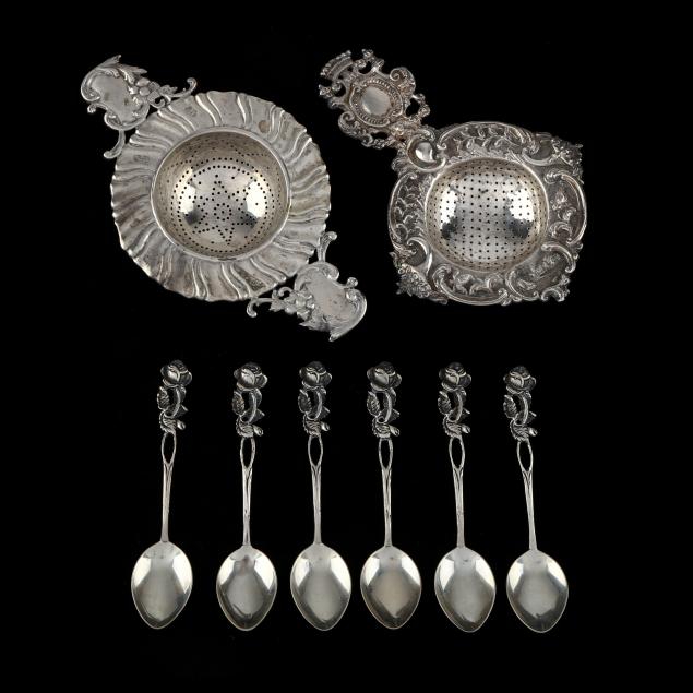 ANTIQUE SILVER TEA ACCOUTREMONTS