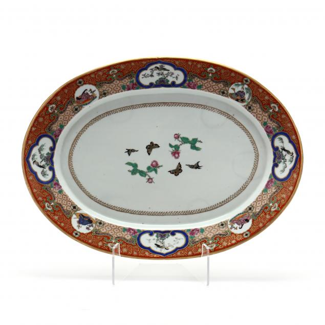 A LARGE JAPANESE OVAL IMARI PLATTER