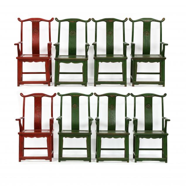 EIGHT CHINESE PAINTED ARMCHAIRS 3493e4