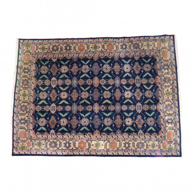 ORIENTAL RUG Dark blue field with 3493f2