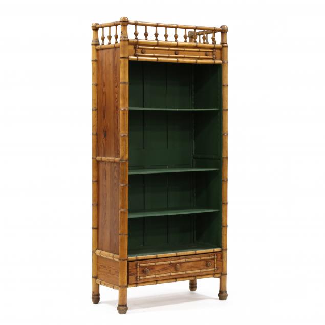 ANTIQUE ENGLISH FAUX BAMBOO OPEN 34941b