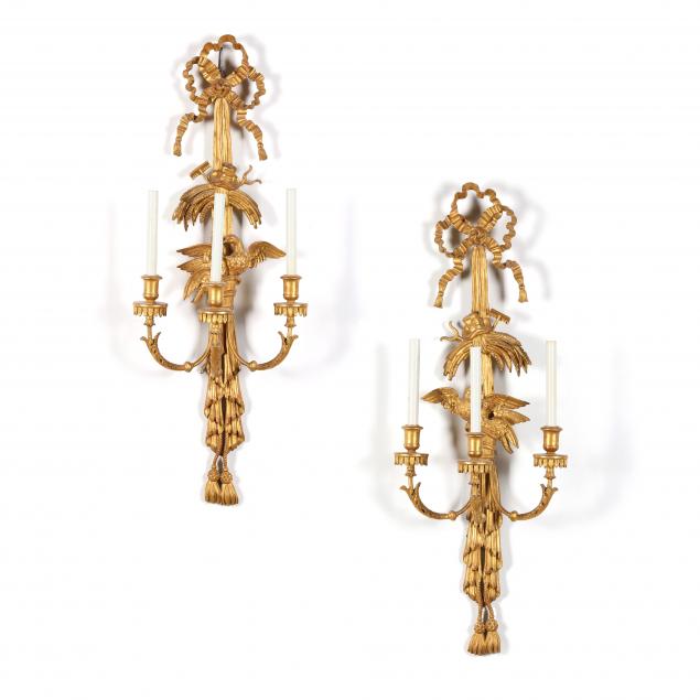 CARVED AND GILT FIGURAL THREE LIGHT 349445