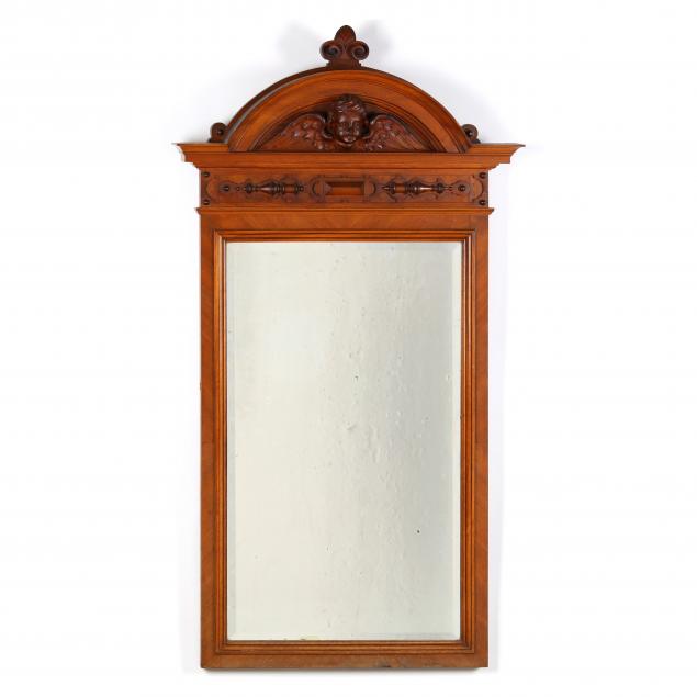 CONTINENTAL CARVED WALNUT MIRROR 34948a