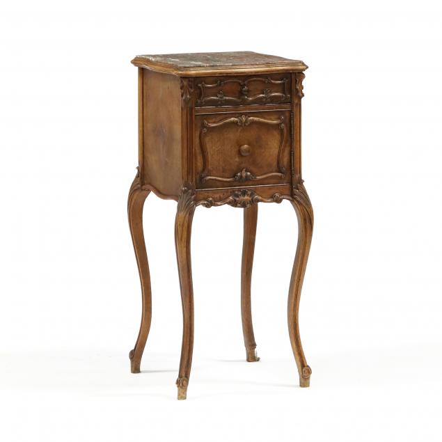 LOUIS XV STYLE MARBLE TOP WALNUT 3494af