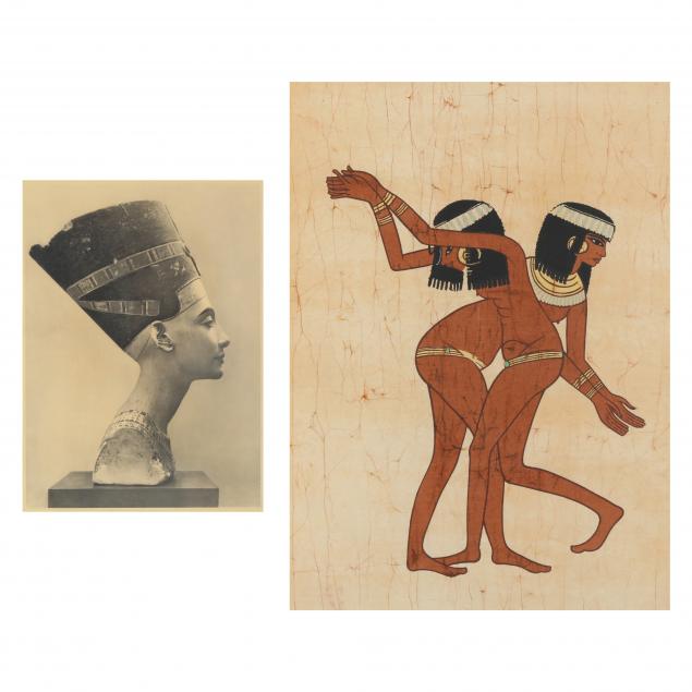TWO FRAMED EGYPTIAN RELATED ARTWORKS 3494e8