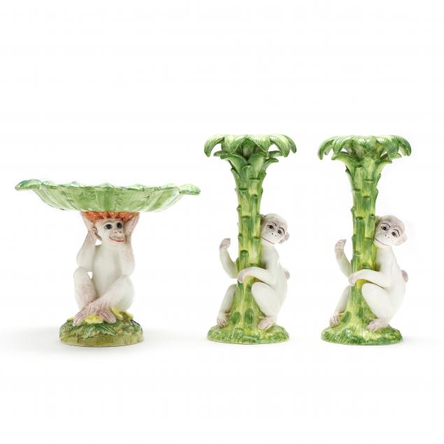 VIETRI MONKEY AND PALM TABLE ACCENT 3494fe