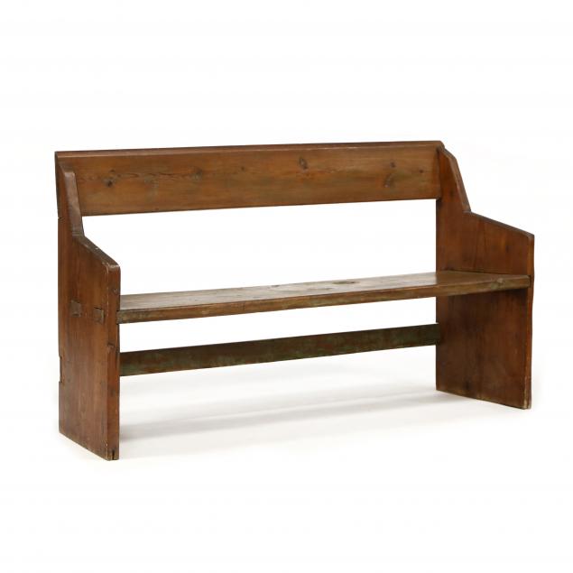 PRIMITIVE PINE BUCKET BENCH Early 34953a