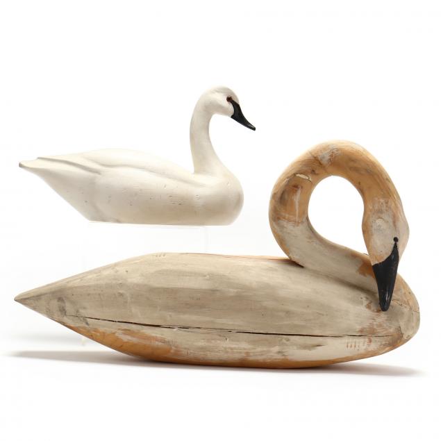 TWO SWAN DECOYS Second half of