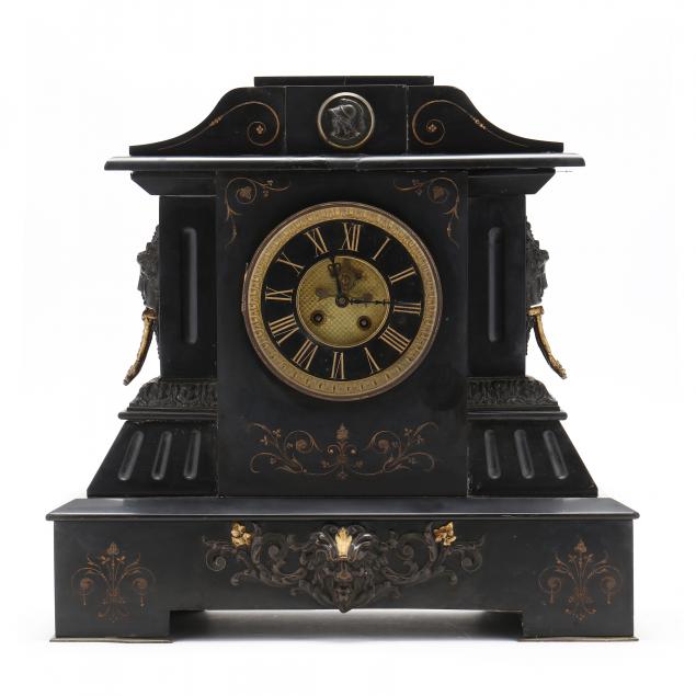 VICTORIAN SLATE AND ORMOLU FIGURAL 34959c