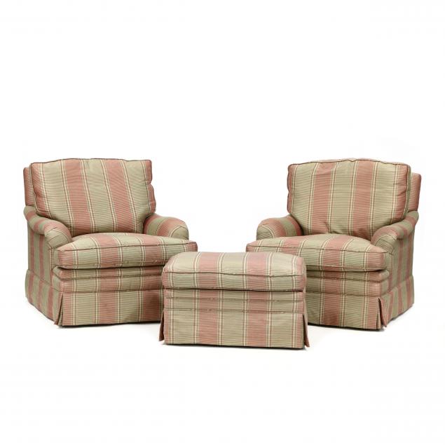 BRUNSCHWIG & FILS, PAIR OF UPHOLSTERED