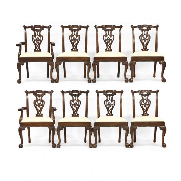 HENREDON, SET OF EIGHT CHIPPENDALE