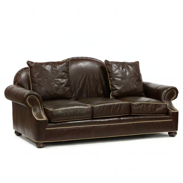 OLD HICKORY TANNERY LEATHER SOFA 3495b8