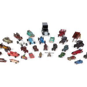 Twenty-Six Metal Toy Vehicles
20th Century
including