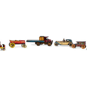 Six Tin Lithograph Toy Vehicles
20th