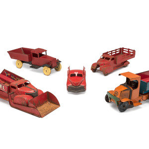 Five Tin and Pressed Steel Toy