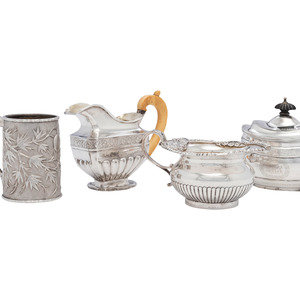 Four Silver Serving Pieces Late 34965c