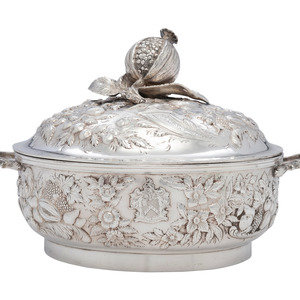 A Silver Repousse Lidded Serving 34967f