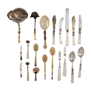 Twenty Silver Serving Utensils
19th/Early