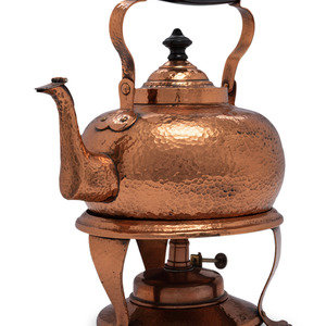 An American Hammered Copper Kettle