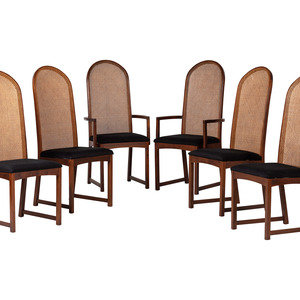 Six Walnut Dining Chairs by Milo 3496ba