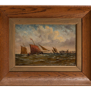 Thomas Bush Hardy British 1842 1897 Seascape oil 3496b4