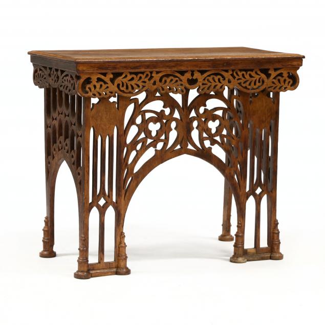 GOTHIC STYLE CARVED OAK ALTAR TABLE 349715