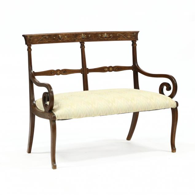 EDWARDIAN INLAID MAHOGANY SETTEE 34970f