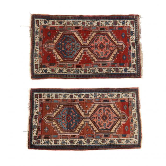 NEAR PAIR OF TURKISH AREA RUGS