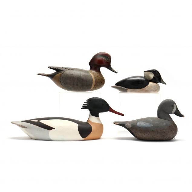 FOUR VINTAGE SIGNED DUCK DECOYS 349738