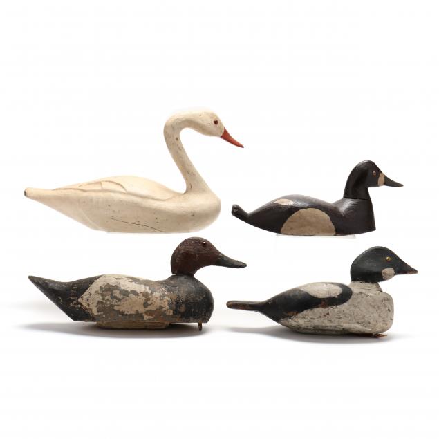 FOUR SIGNED WATERFOWL WORKING DECOYS