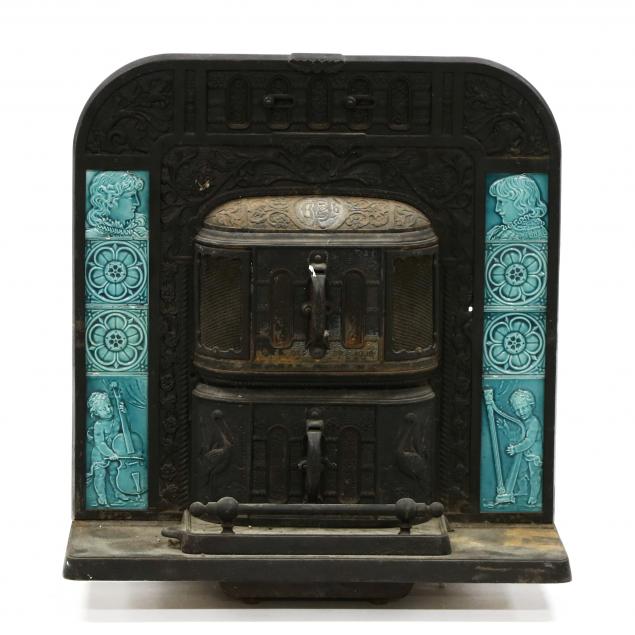 ANTIQUE IRON COAL FIREPLACE WITH 349758