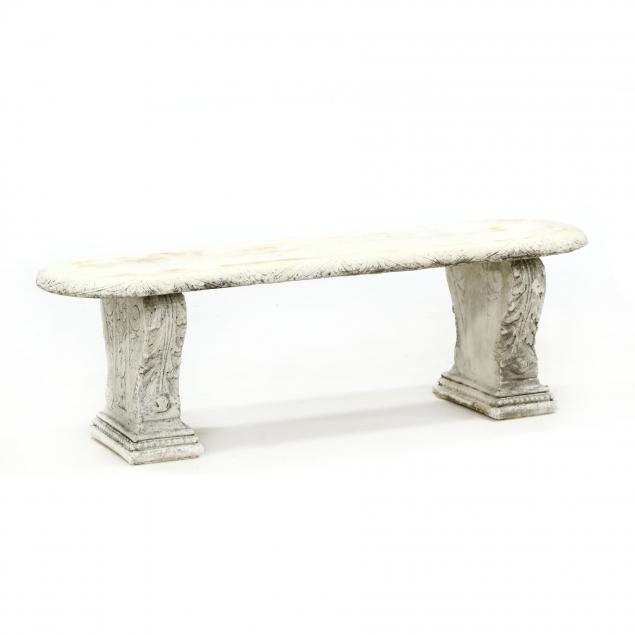 CAST STONE GARDEN BENCH 20th century  349765