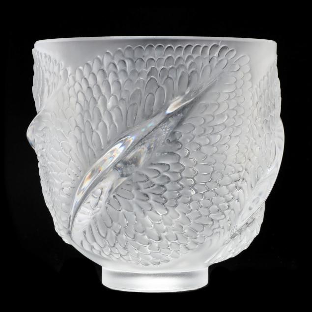 LALIQUE CRYSTAL WING VASE France, late