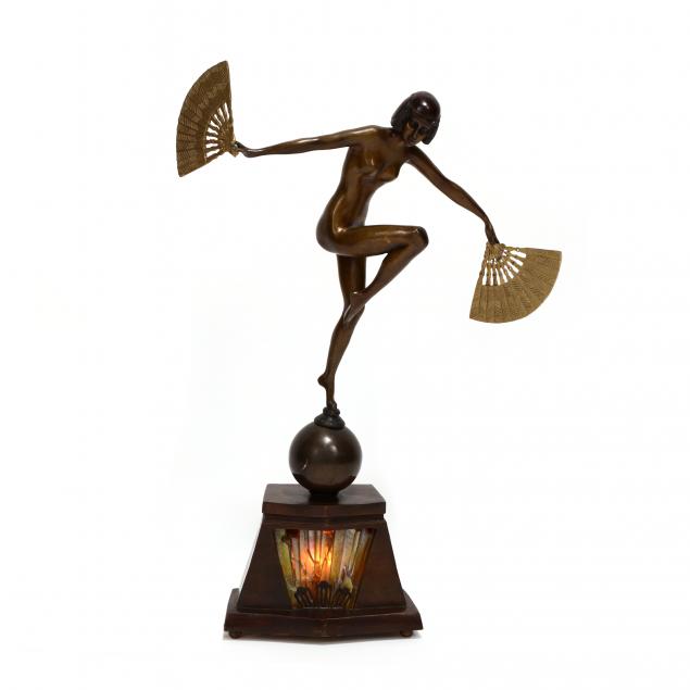 ART DECO BRONZE DANCER ON A CONFORMING